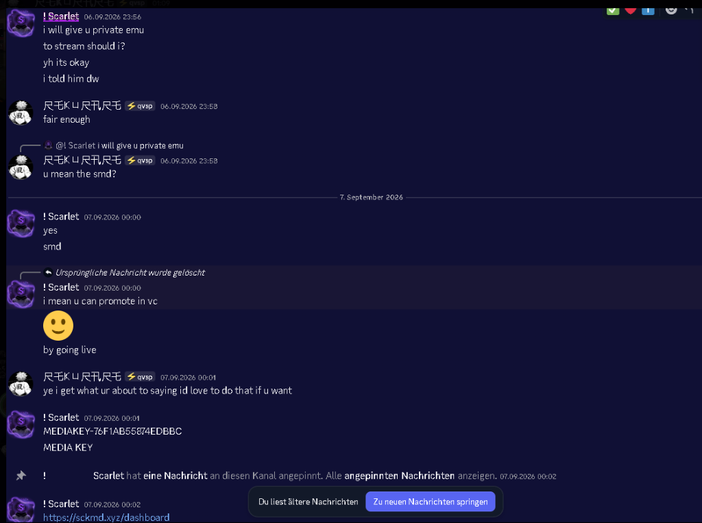 Leaked Media Key and Dashboard Screenshot