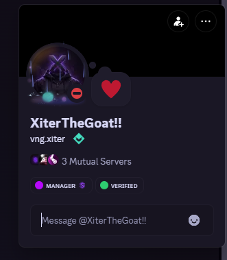 Discord Profile of XiterTheGoat!! (@vng.xiter)
